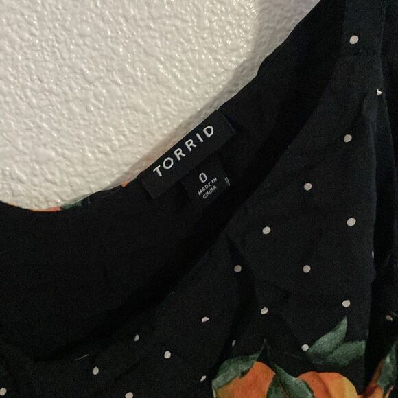 Torrid-Sophie Challis Double Layer Swing Cami- Black and orange - Size large - Picture 4 of 7